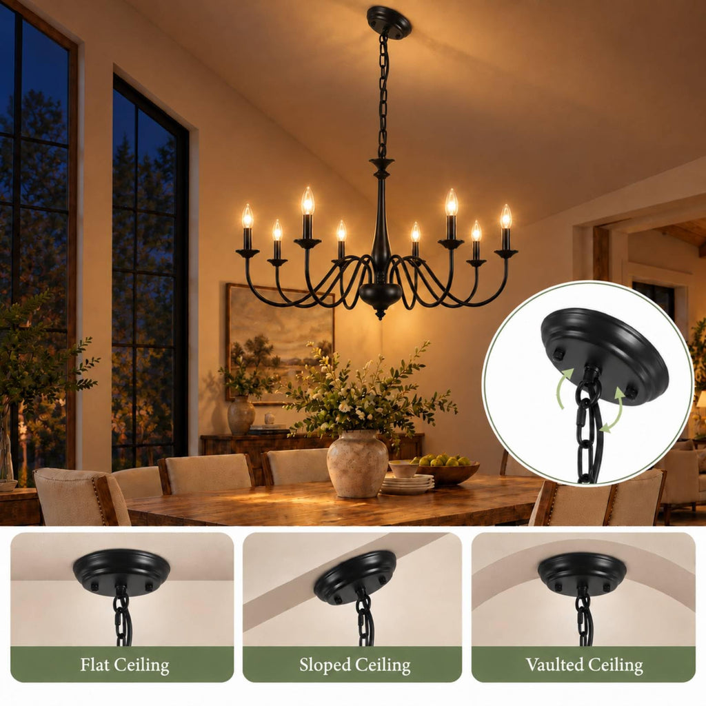 Farmhouse Chandeliers Light Fixture Black Chandelier