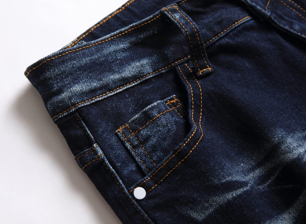 Boy's Skinny Fit Stretch Ripped Destroyed Distressed Fashion Kids Denim Jeans Pants