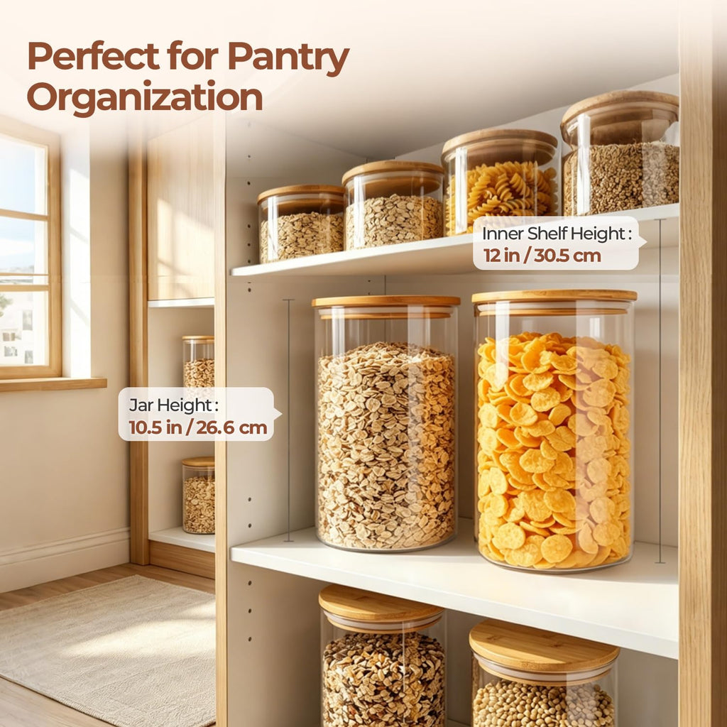 Flour Sugar Storage Containers 4 Qt, 2 Pack Glass Flour Container
