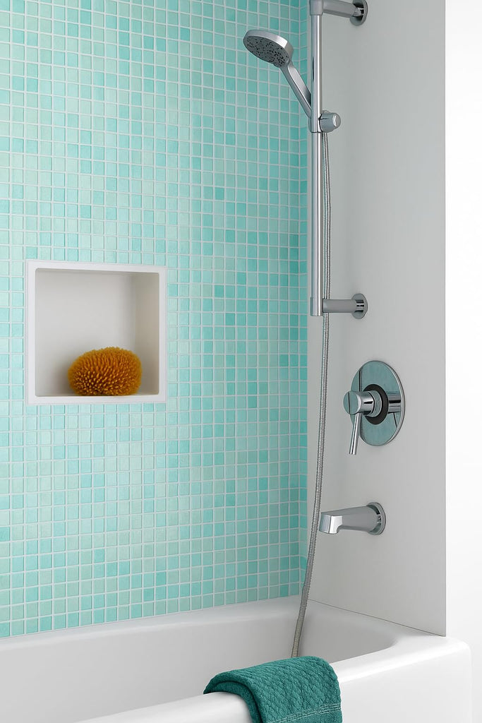 Square 1x1 Blue Recycled Glass Mosaic Floor Wall Pool Tile Backsplash (Exact Size 7/8 Inch) Swimming Pool Tile
