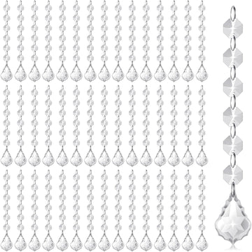 100 Pcs Clear Acrylic Crystal Ornament Beads Hanging Glass Crystals Clear Acrylic Prisms Pendant Ornaments for