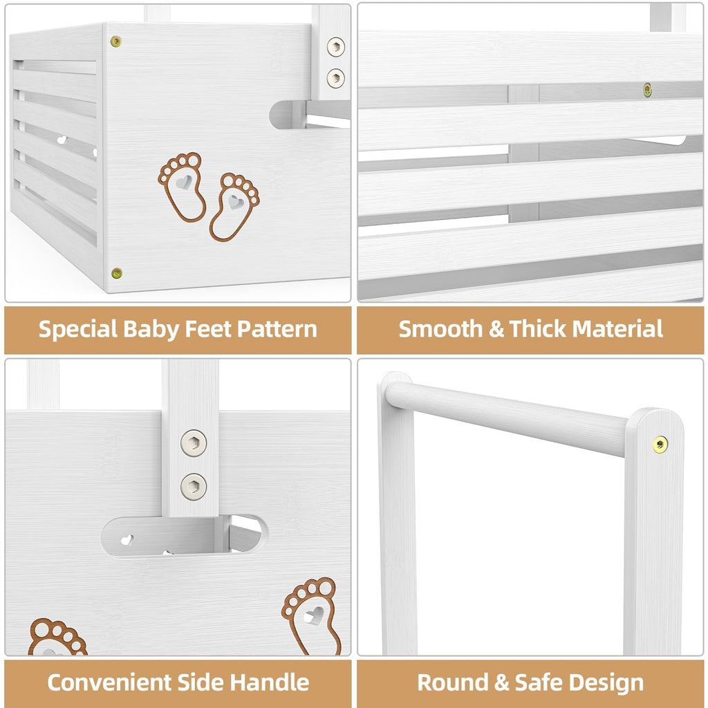 Baby Shower Crate Closet, Baby Baskets with Hangers Handle, Baby Crate Box for Baby Shower, Welcome Gift Basket