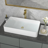 24 Vessel Sink Rectangle - 24 x 14 Inch Bathroom Sink Modern Large Rectangular Above Counter White Porcelain