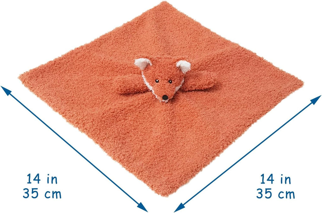 Baby Orange Fox Soft Stuffed Animal Security Blanket, Plush Fox Character Lovey Blanket, Baby Shower/Nursery Gift
