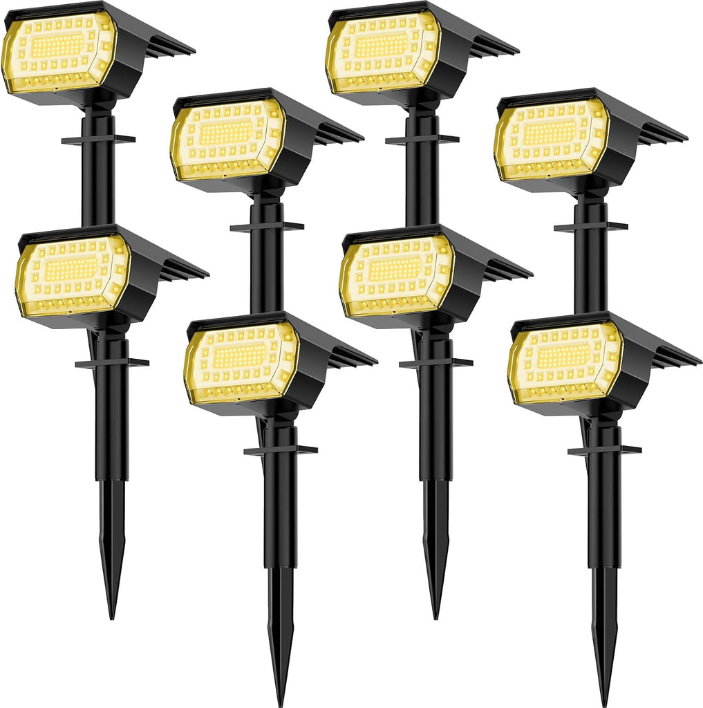 Solar Spot Lights Outdoor, [8 Pack/76 LED] 2-in-1 Solar Landscape Spotlights, 3 Modes IP65 Waterproof Dusk to Dawn