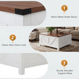 35” Farmhouse Coffee Table with Large Storage, Rustic Wood Lift Top Coffee Table