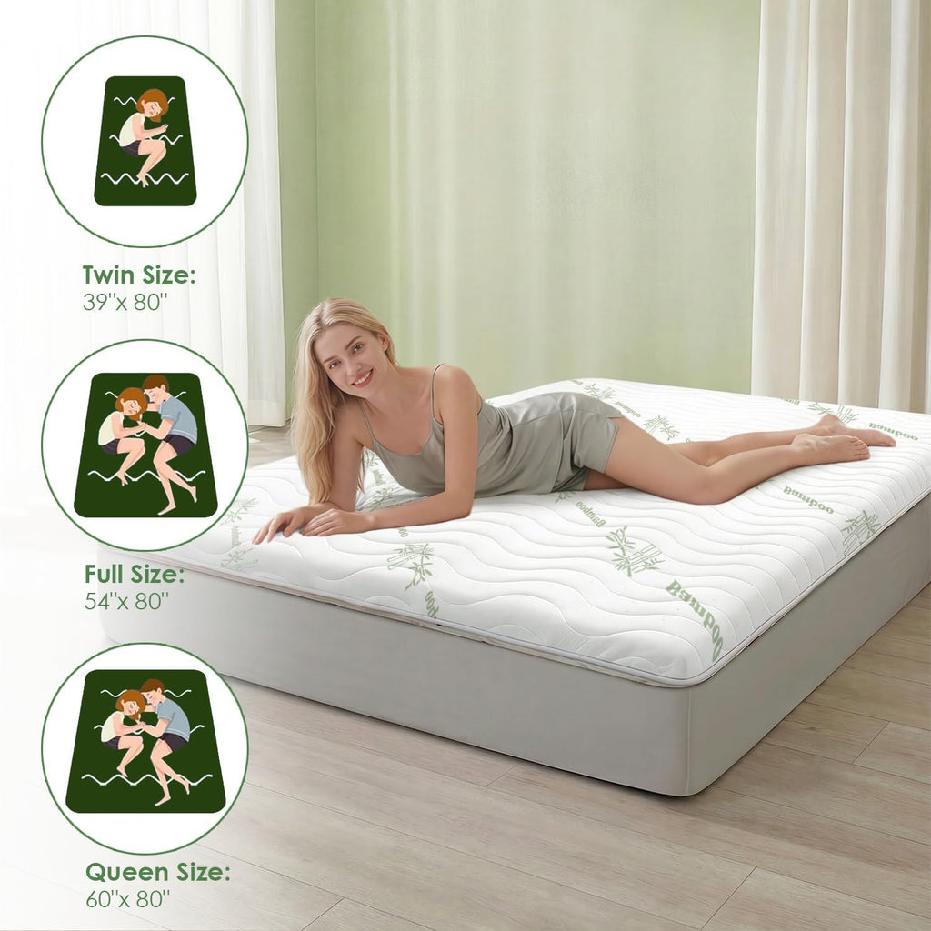 Japanese Floor Futon Mattress, 3.5" Thick Viscose Derived from Bamboo