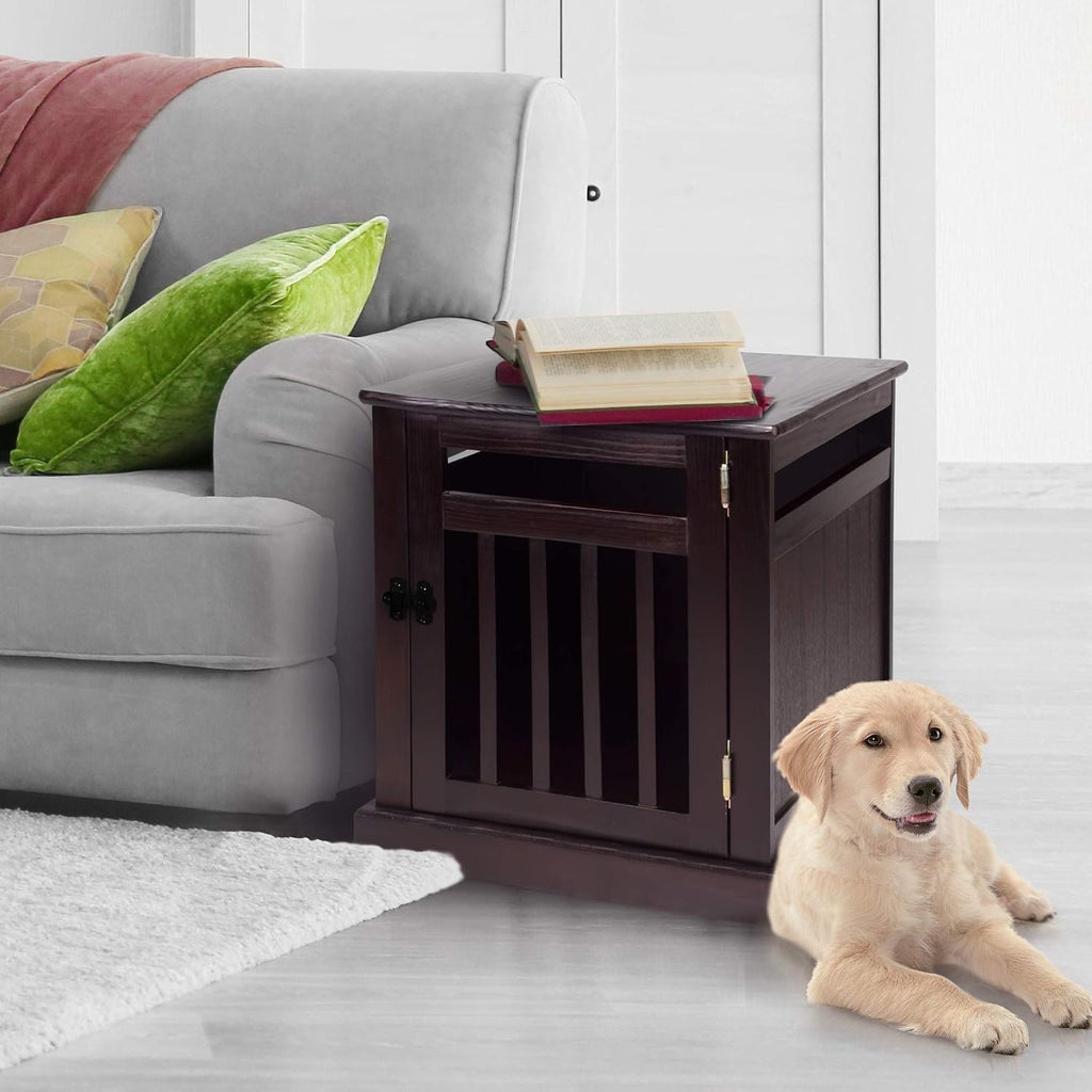 Wood Slats Pet Crate, D x, Espresso (New)