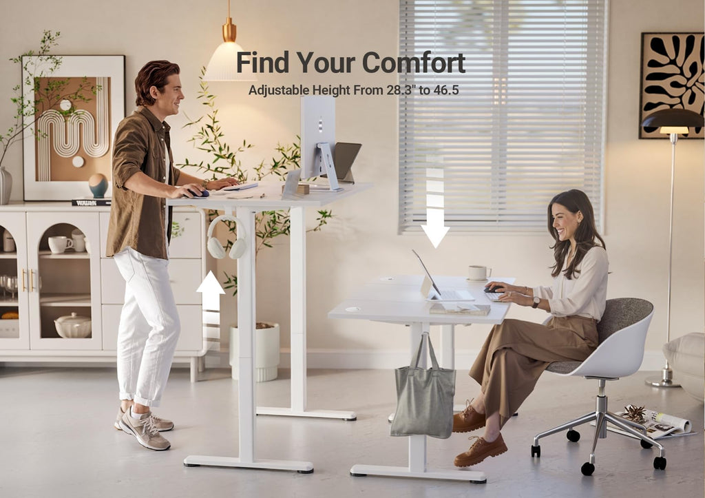 48 x 24 Inch Warm White Electric Standing Desk