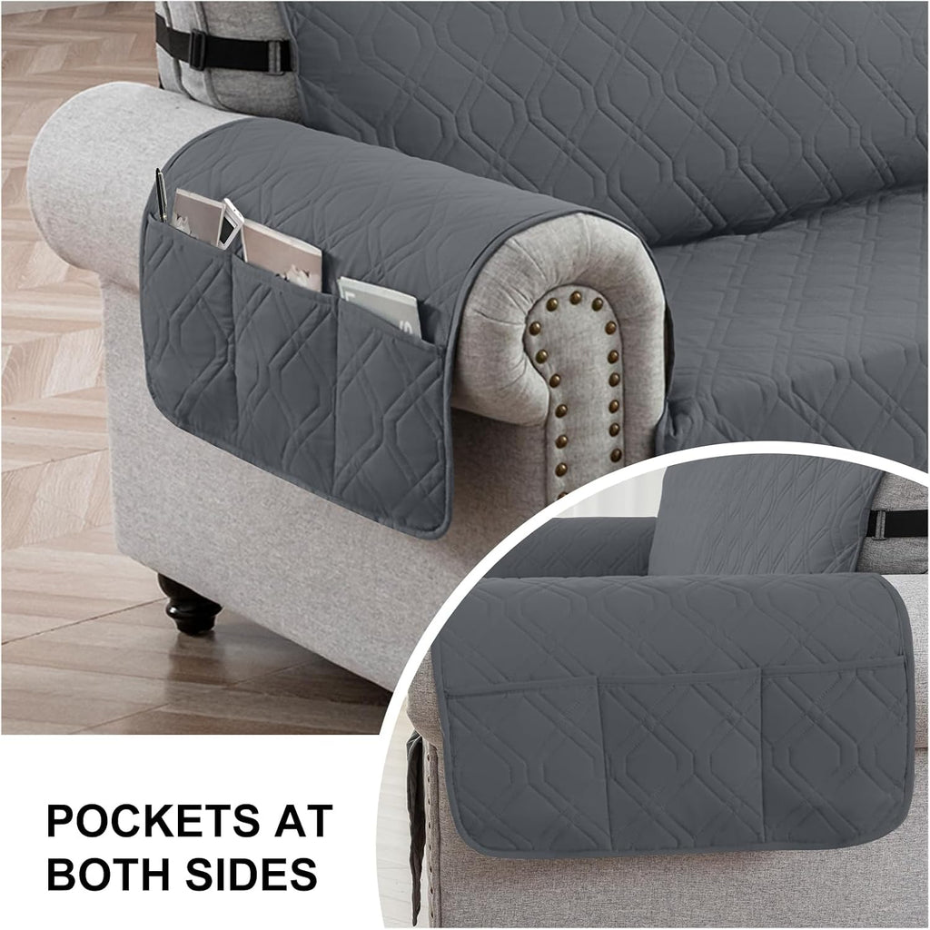 100% Waterproof Couch Sofa Cover, Pet‐Friendly Anti‐Scratch Furniture Protector for Dogs Cats, Non‐Slip