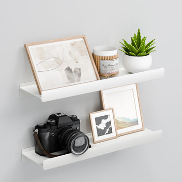 Floating Shelves for Wall, Wall Mounted Shelves with Lip for Storage, Metal Display Shelves Decor, Kitchen/Living