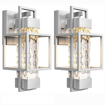 Modern Outdoor Light Fixtures Dusk to Dawn Outdoor Lighting 2 Pack, 15" Exterior Wall Sconce Waterproof Outside Porch