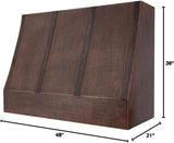 48 Inch Copper Island Mount Range Hood 610 CFM LED Lights Dishwasher-Safe Baffle Filters