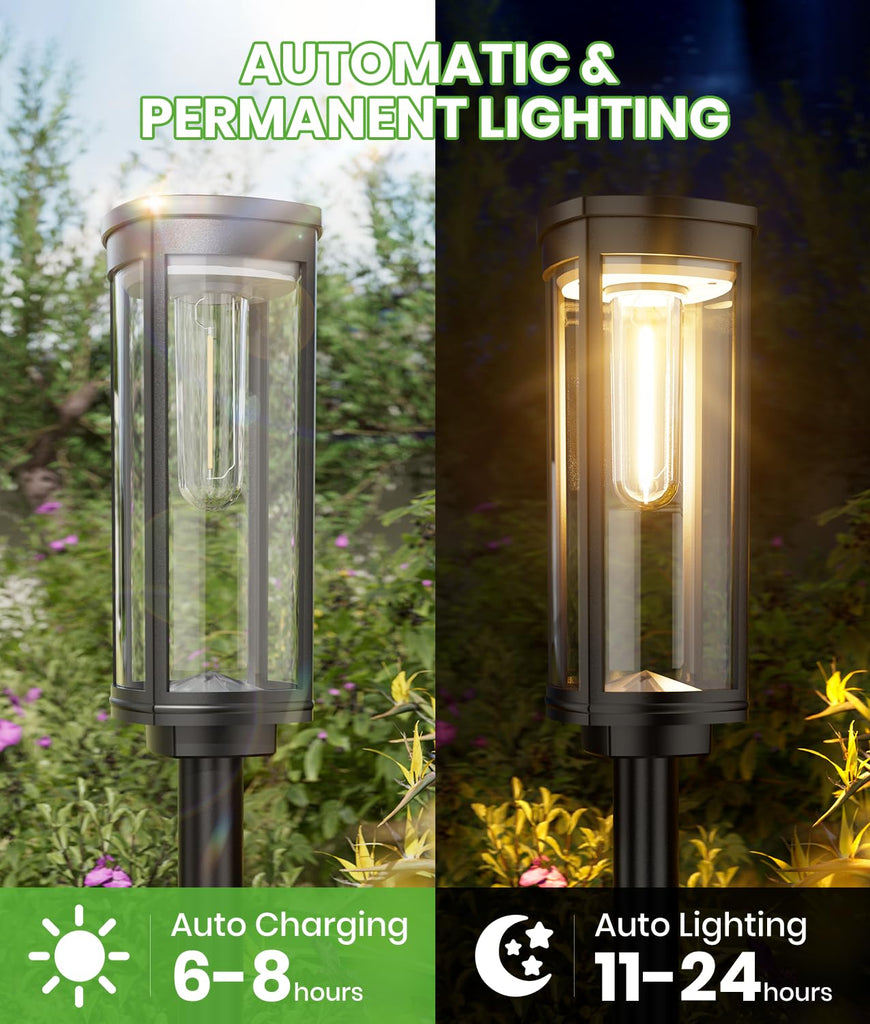 Solar Path Lights, 2 Pack, Warm White, IP65