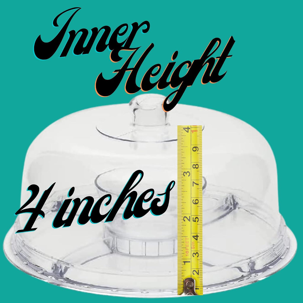 Extra Large (12") 6 in 1 Acrylic Cake Stand with Dome Lid Multifunctional