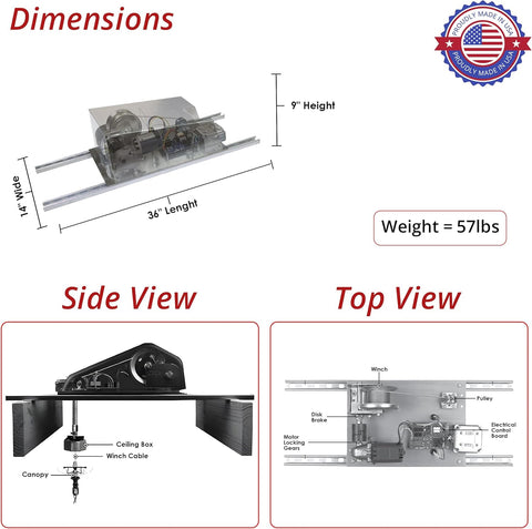 300 lb Motorized Chandelier Lift System with Remote Control, Commercial Grade – Mid-Capacity
