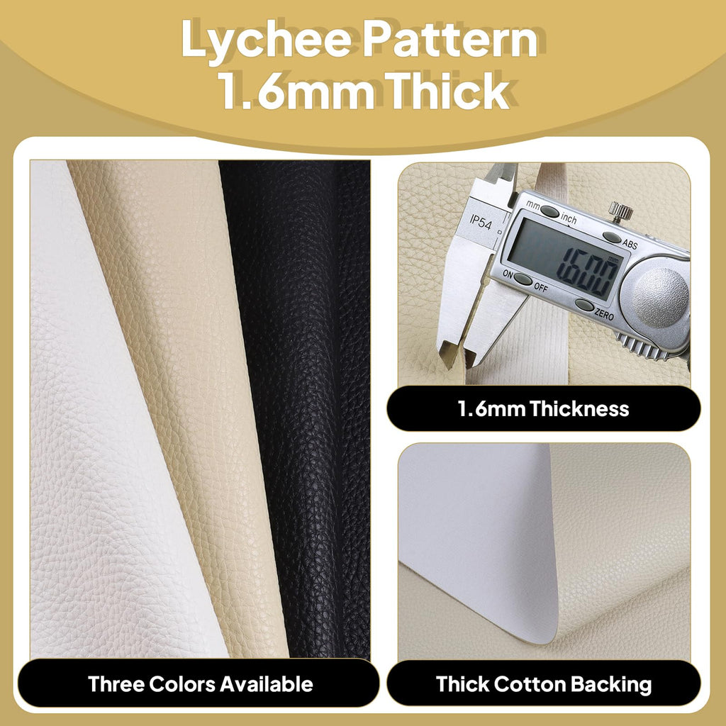 Waterproof 1.6mm Leather Sheets 54"×18" Beige