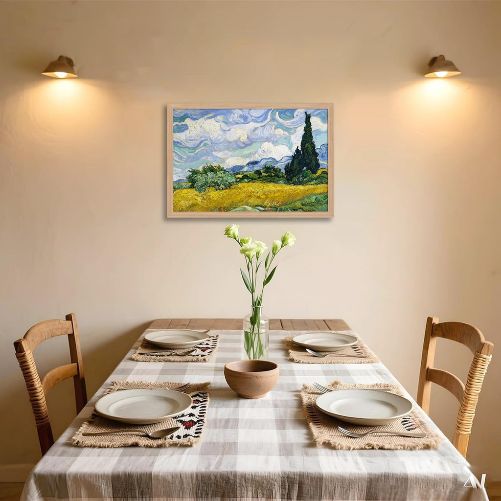Framed Van Gogh Inspired Wall Art Canvas Painting with Gallery Quality Oil Painting Print Poster Wall Picture Art