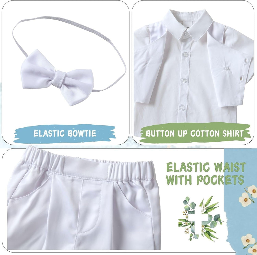 Christening Baptism Outfits for Boys Formal Dress White Baby Suit