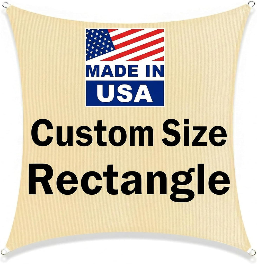 Shade Sail 10'X18' Rectangle Sand Breathable UV Block Outdoor Canopy for Backyard Patio Pergola Garden Deck(We Make