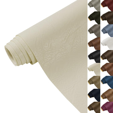 Faux Leather 1.0mm Upholstery Fabric by the Yard 55x36 Inch Cream