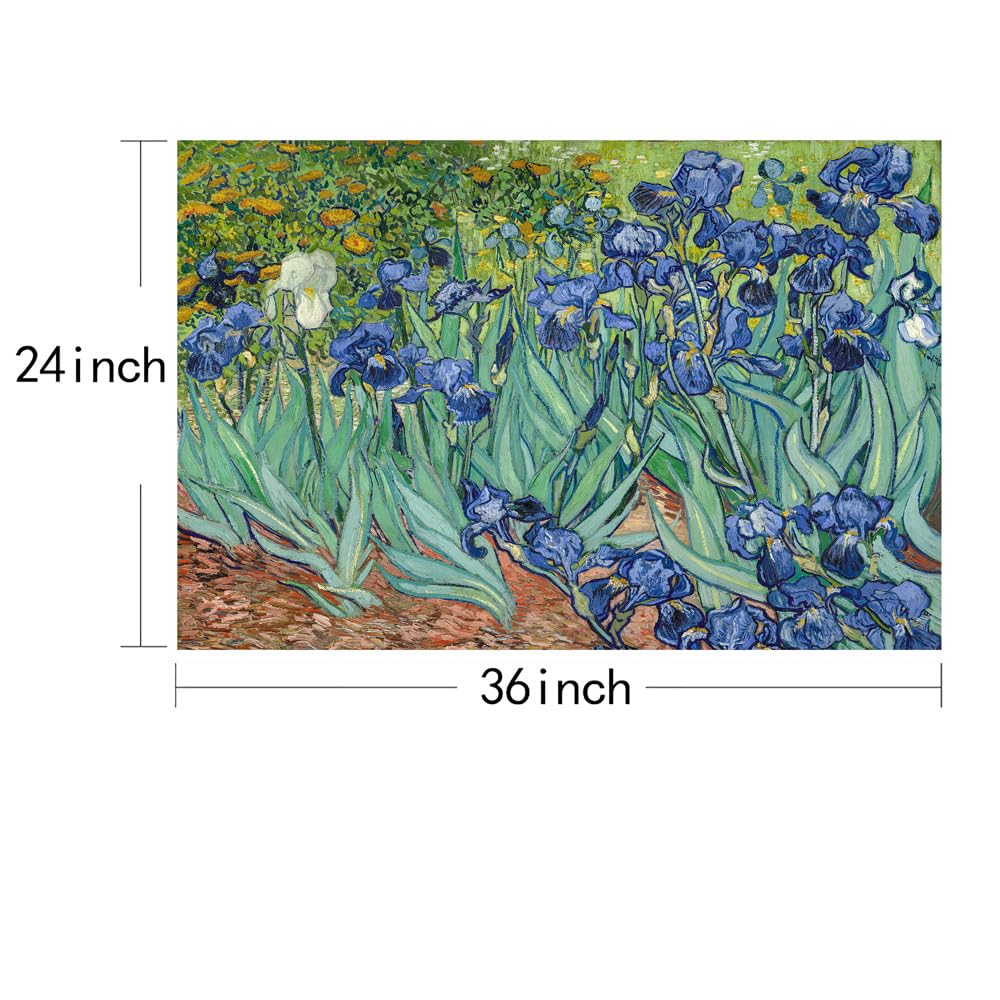 Van Gogh Irises Canvas Wall Art Irises Flower Garden Canvas Art Prints Famous Oil Painting Reproduction Pictures