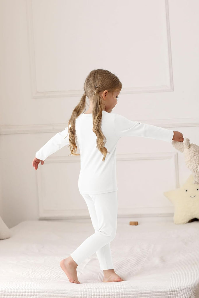 Baby Toddler Boys Girls Cotton Long Sleeve Shirt and Legging Set Kids Ribbed Basic Pant Piece for Daily Life