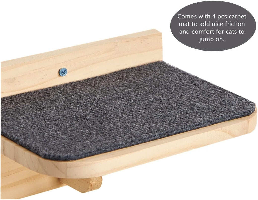 9.8" x 7.1" Solid Wood Wall Mounted Large Cat Step, Cat Wall Furniture, Shelves Stairs Perch