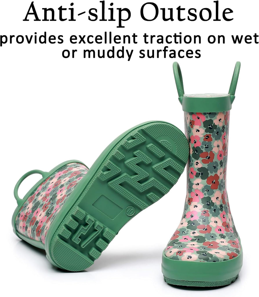 Toddler Rain Boots with Easy-On Handles