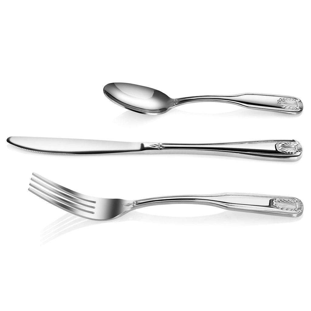 Shell Pattern Stainless Steel Flatware, 36-Piece
