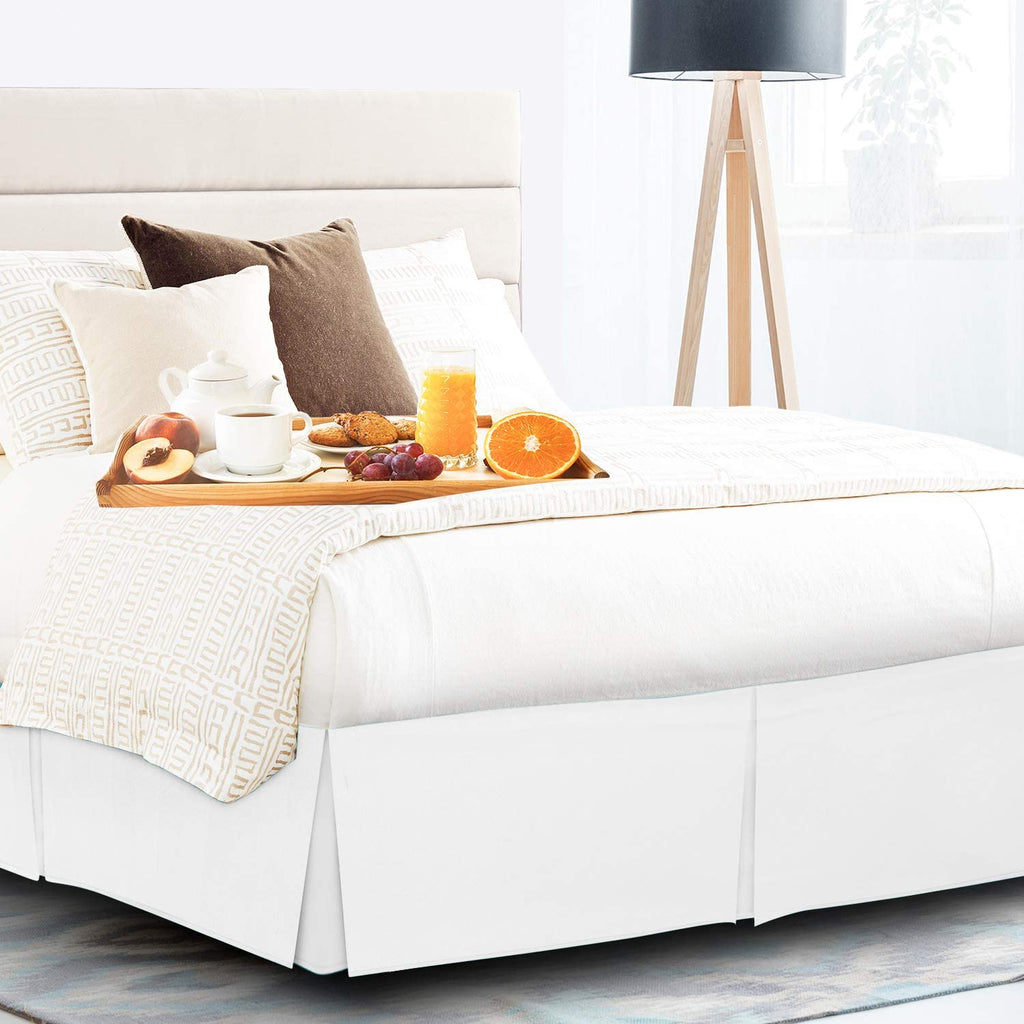 Box Pleated Bedskirt - Split Corner Bedskirt California King Size - Pleated Dust Ruffle Bedskirt - 100% Egyptian