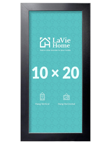 10x20 Picture Frame Black, Panoramic Picture Frame for Wall Decoration, Classic Black Minimalist Style Suitable for