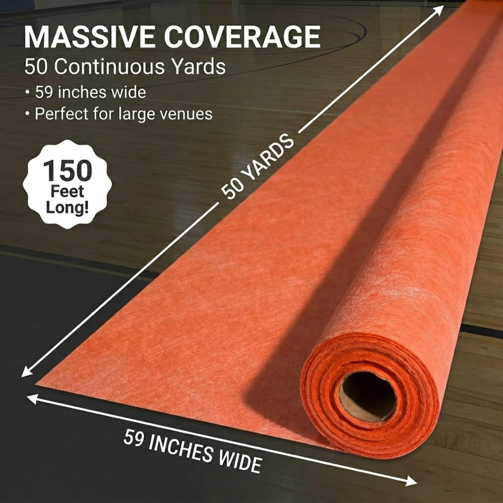 Orange Flame Retardant Gossamer Fabric Roll, 59 Inches x 50 Yards, Sheer Fabric for Wedding Decorations, Baby Shower