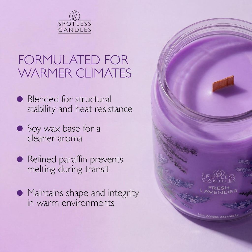 Lavender Candle 22oz Gift Boxed: 130 Hour Burn, Minimum 10% Fragrance Oil, Crackling Wooden Wick, Bergamot Lavender &