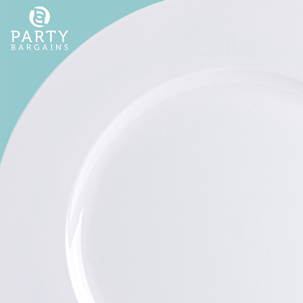 13-Inch Charger Plates - 16 Pack, White, Heavy-Duty Disposable Chargers for Elegant Dining - Ideal for Weddings and