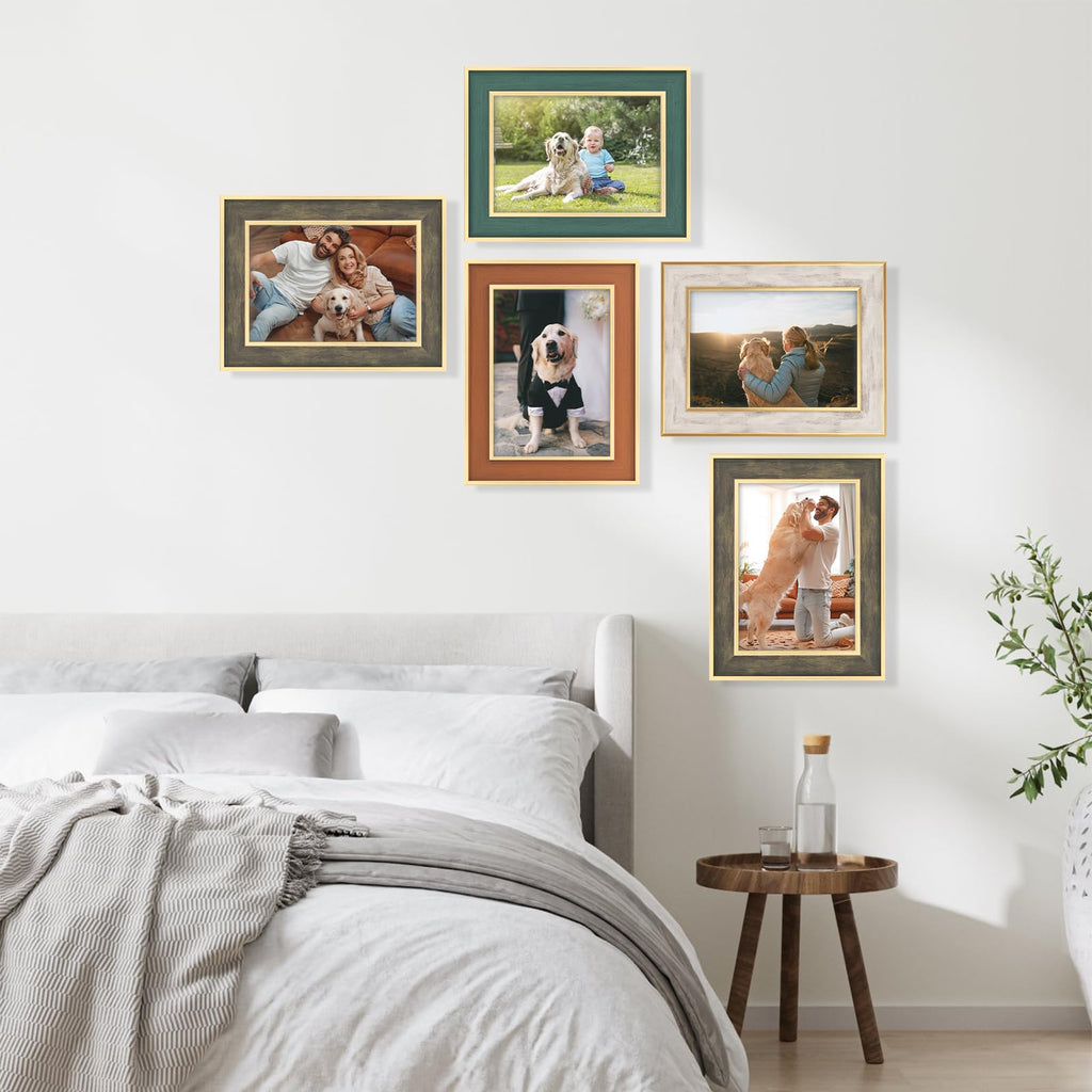 Farmhouse Rustic 4x6 Picture Frames, Multicolor, 4 Pack