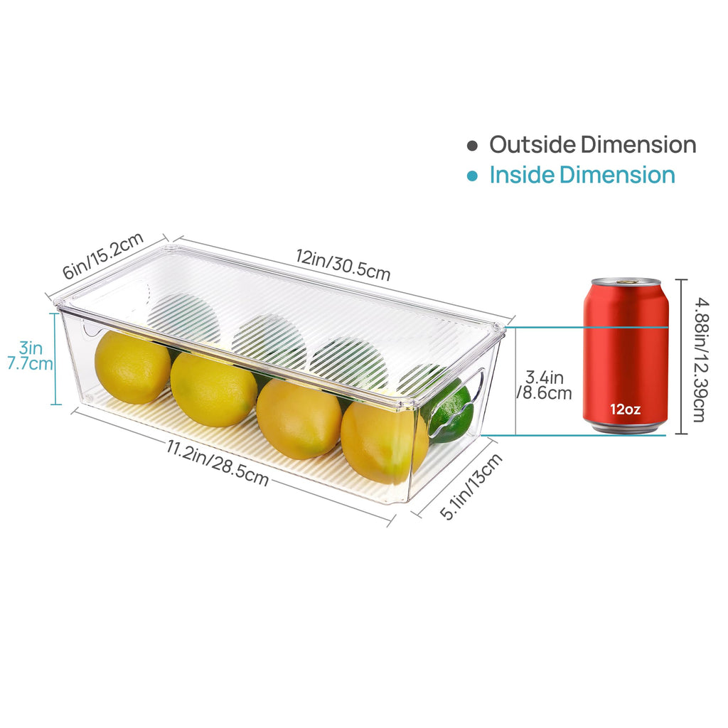 8pcs Clear Stackable Storage Bins with Lids