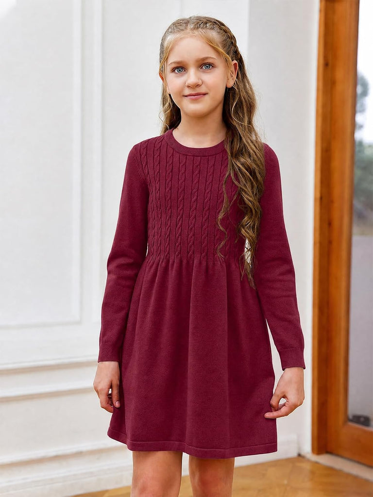 Girls Sweater Dress Kids Fall Winter Kintted Dresses