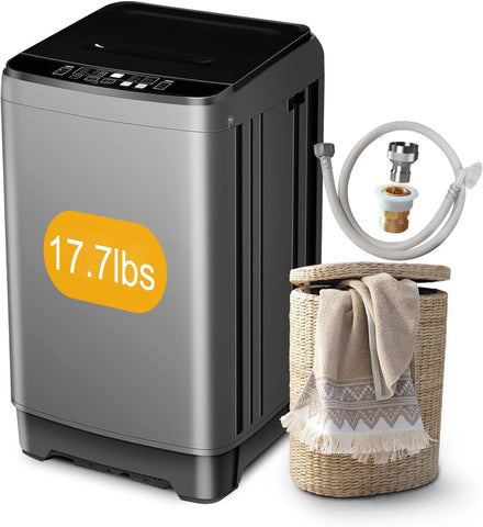 Portable Washing Machine 17.7lbs Full-Automatic Compact Washing Machine for Apartment, 10 Wash Program Small Washer