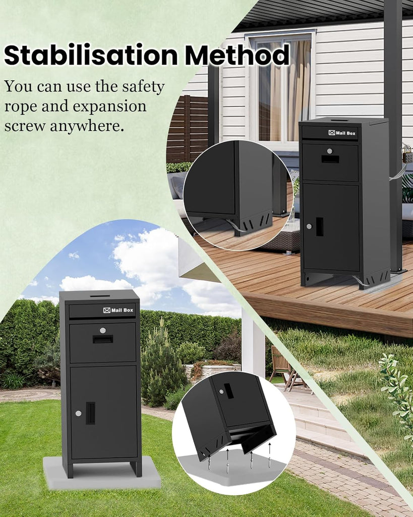 Package Delivery Boxes Delivery Box, Weatherproof Large Drop Boxes Sticker, Package Drop Box (37.9*15.7*15.7 in)