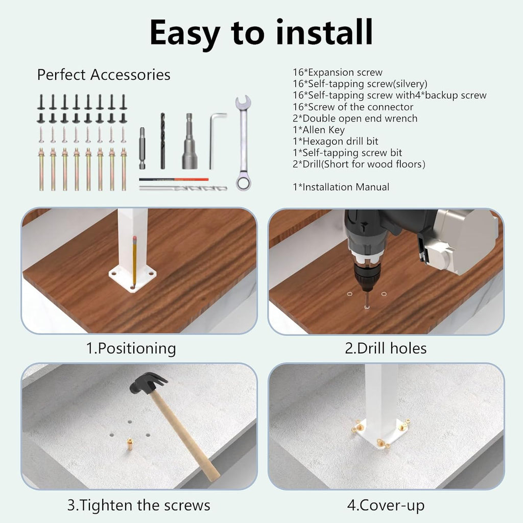 2 Pack 2 Step Hand Rails for Outdoor Steps, Railings for Outdoor Steps, Wrought Iron Railing kit for Garden Garage