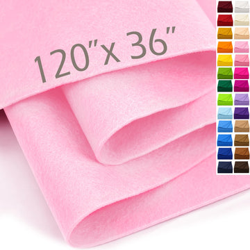 Large Felt Fabric Sheet 120" x 36", Soft Acrylic Material, Light Pink