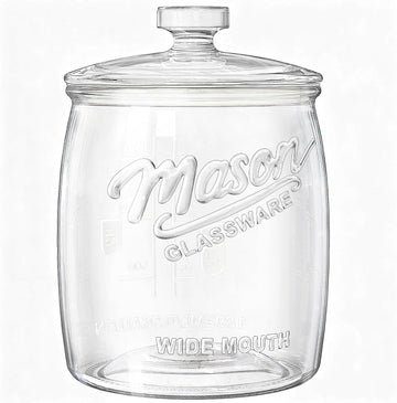 Wide Mouth Cookie Jar, 1/2 Gallon Glass Jar for Airtight Food Storage, 64oz