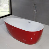 Dowell 074 Luxury Contemorary High Grade Acrylic FREE STANDING Bathtub Modern New (63"x30-3/4"x22-7/8" Red)