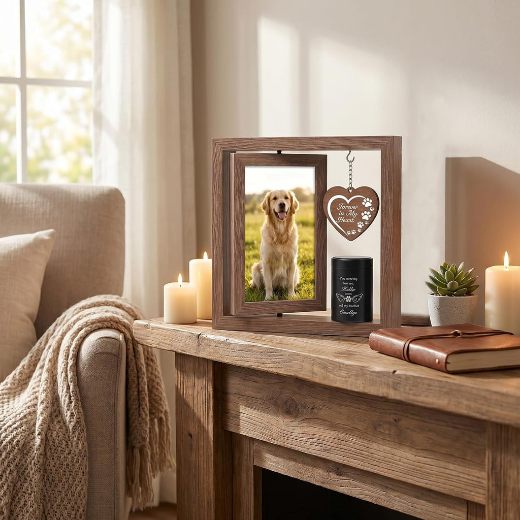 Memorial Gifts for Loss of Pet - Memorial Picture Frame and Small Urn Set