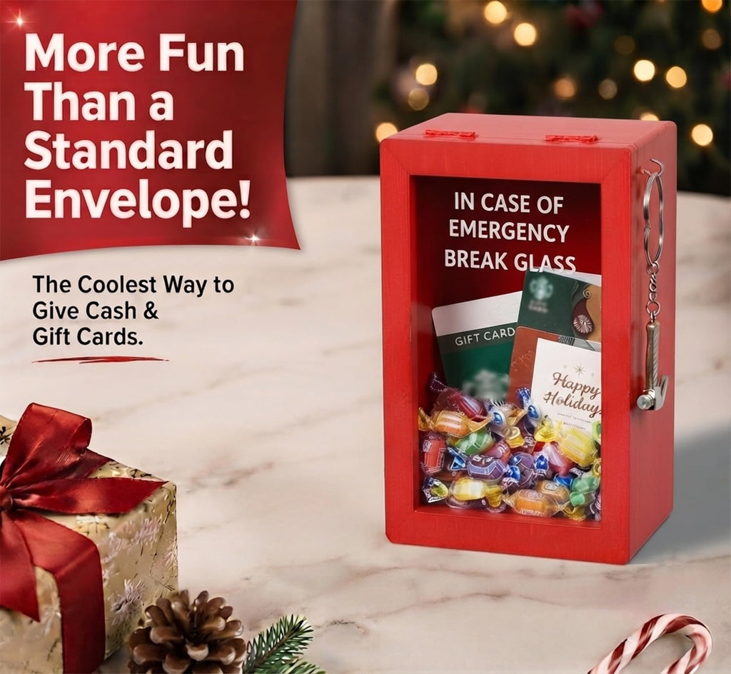 Large Emergency Break Glass Box, DIY Money Cash Gift Card Holder