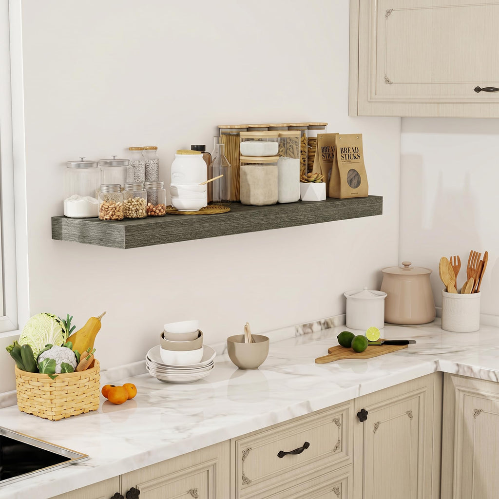 48 Inch Floating Shelves, 12" Deep Floating Shelf Wall Mounted, 48" Wall Shelves, Rustic Deep Bookshelf, Extra Deeper