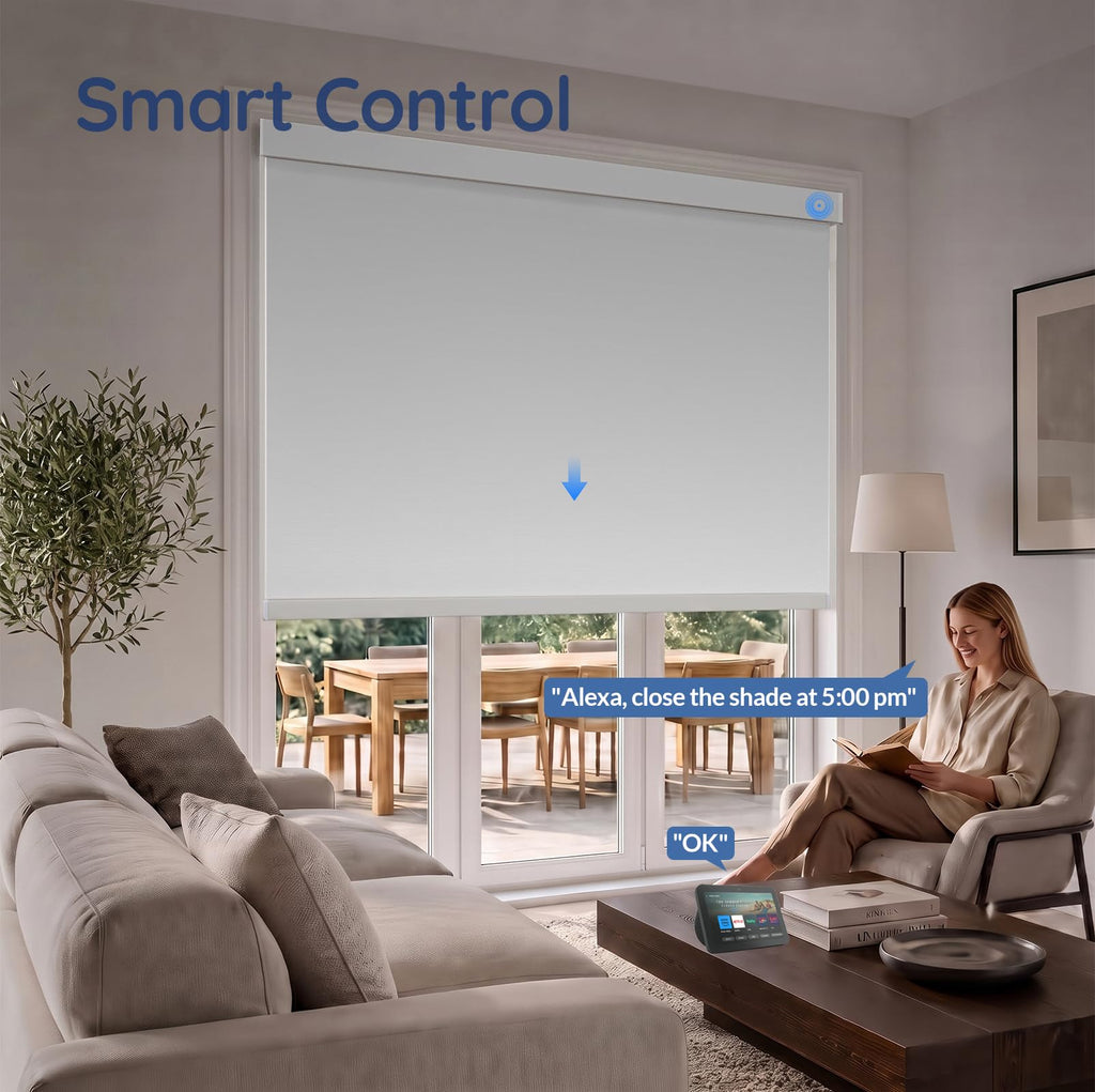 Motorized Roller Blinds with Remote, Custom 100% Blackout Shades