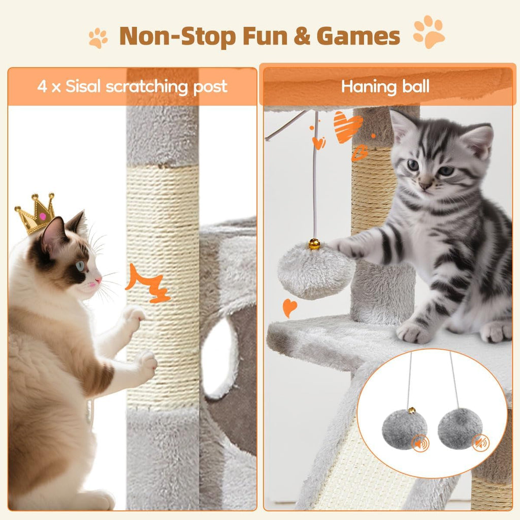 Cat Tree, 38.5In Cat Tower for Indoor Cats, Suitable for Kittens