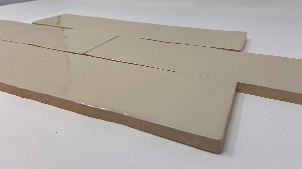 3x12 Cream Handmade Look Ceramic Subway Tile Walls & Kitchen Backsplashes - Glossy Finish (Box Covers 5.5 Sq. Ft.)